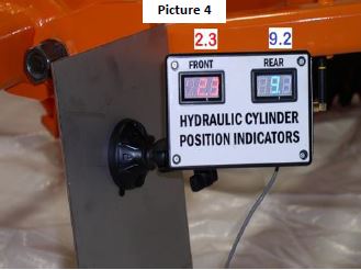 A close up of the Digital Display, showing the suction cup mount. Each digit change (Example 4.4 to 4.5) represents approx. 1/4" change in cutting depth!